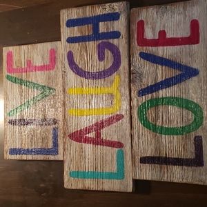 Homemade Live Laugh Love home decoration